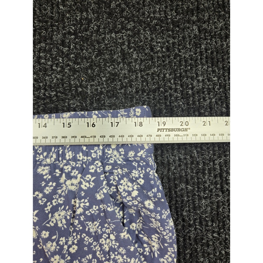 Jessica Simpson Blue Floral Viscose Elastic Waist Tapered Pants Womens Large - Picture 4 of 6